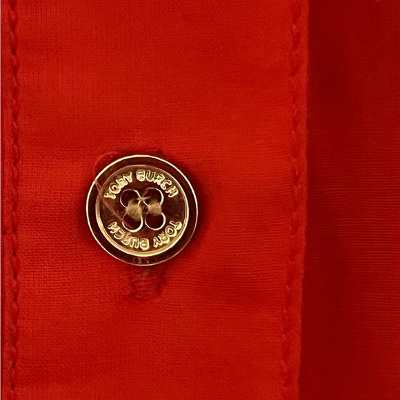 Tory Burch Red Sheer Button-Up Blouse - Picture 5 of 7